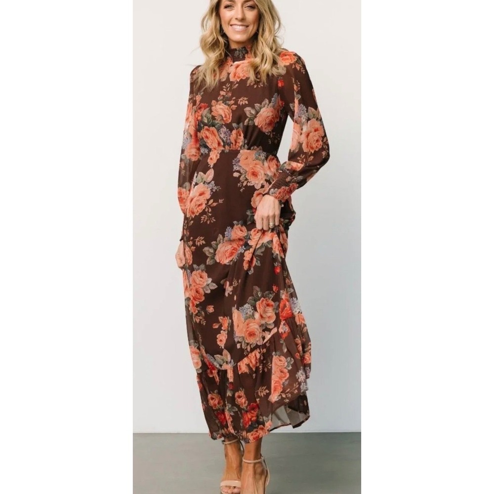 NEW Baltic Born Luciana Floral Maxi autumn wedding guest Dress M Romantic boho